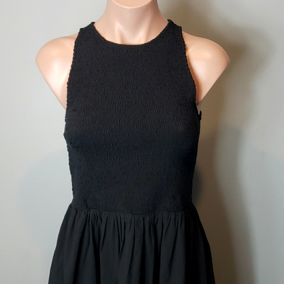 NWT Madewell The Melody Smocked Selena Midi Dress Black XS - Picture 2 of 11